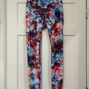 Athleta Leggings 7/8 Hypersonic Sonar‎ Floral Watercolor Athletic Workout Yoga